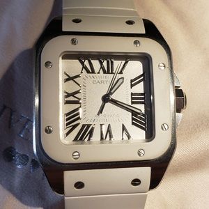 Cartier Santos 100 White 2878 Automatic Stainless Steel Watch